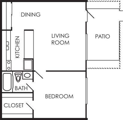 1 bedroom villa living