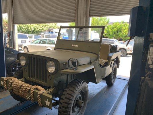 1942 Jeep Willys coming in for an oil change!