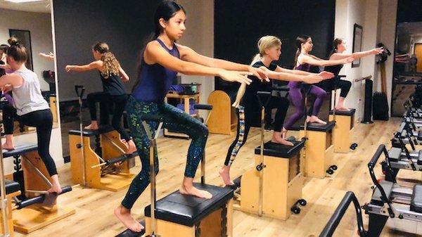 Pilates for Dancers class.  It is offered as a 10-12 wk program.  Dancers gain better alignment, strength and flexibility.  Glendale, AZ