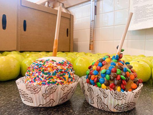 Sprinkles apple and M&M apple