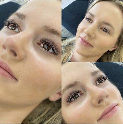 Lash extensions before and after