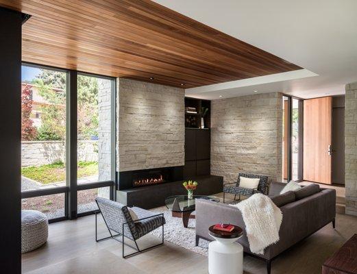 Living room at a custom home we built in Chataqua.