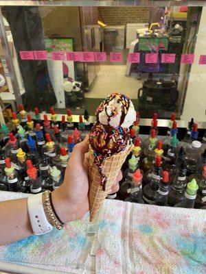 Hershey's ice cream in a waffle cone