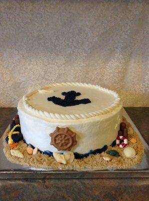 Specialty nautical themed birthday cake