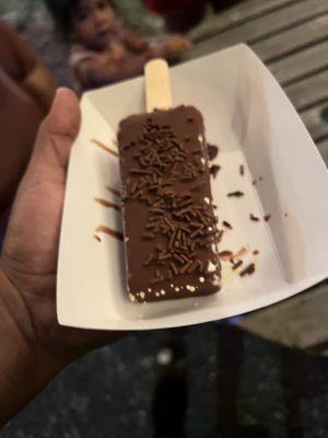 Gansito palleta dipped in chocolate with chocolate srinkles