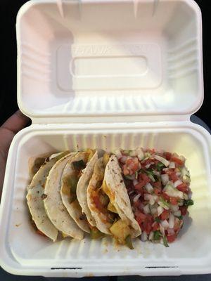 4 Veggie Quesadillas with Pico de Gallo.