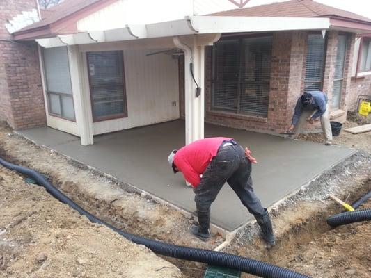 Finishing out a patio after installation of piers...