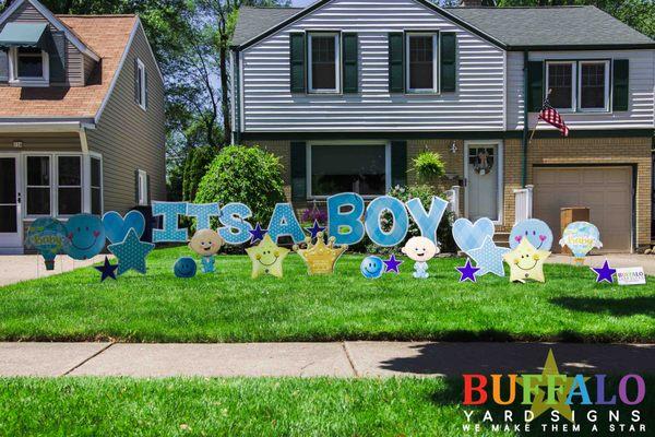 It's A Boy yard sign is perfect for baby showers or welcoming your newborn home.