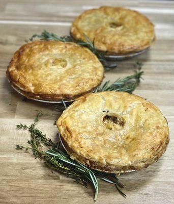 Roasted chicken pot pies