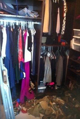 Unorganized Photo of a Closet