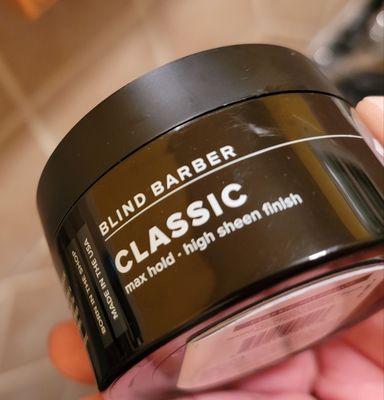 Blind Barber pomade classic 101 proof. This stuff is the truth.