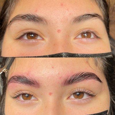 Eyebrow shaping/lamination/tint and lash lift/tint