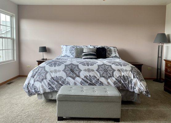 Master Bedroom with updated paint and accent wall