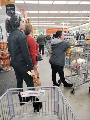 The insufferable LONG LINE in the so-called "express" lane.