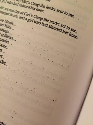 There are ink speckles on all the pages like the copier drum was dirty.