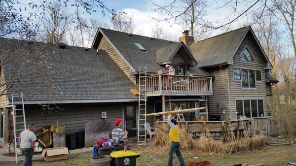 Buttoning up the rear of the home.