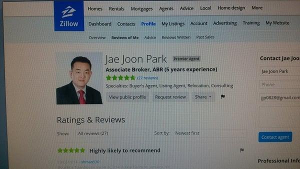 My zillow page.  For more information and past client reviews please go to 
http://www.zillow.com/profile/Jae-Joon-Park/