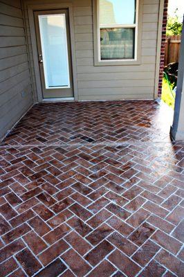 Concrete Patio with Brick Overlay