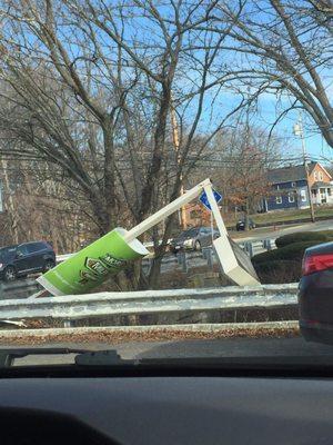 BP Gas Station -- 539 Main Street / Route 1A, Walpole                 Light? That sure looks safe!