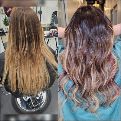 Hair extension coloring