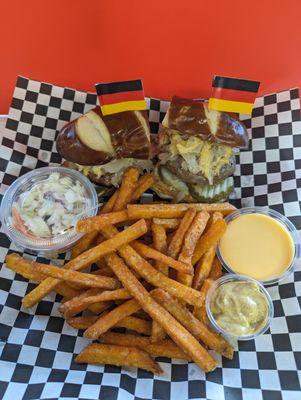 German beer brat slider