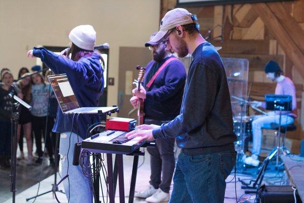 Mountain View's stage has state of the art audio visual equipment.