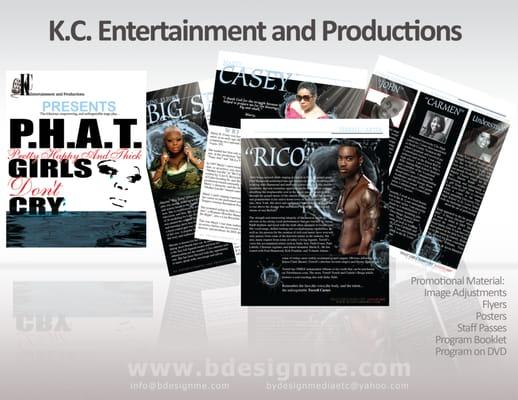 flyers, banners, program booklet layout and design for stage play