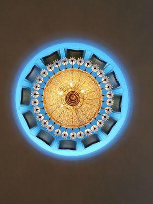 Inside the cupola and central chandelier