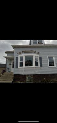 Completed windows in a carpenters bay