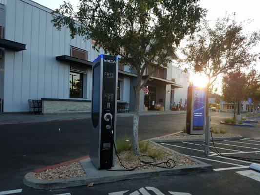 Electric car charging stations now available.