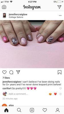 Pretty in leopard pink mani