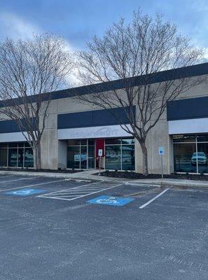 Front entrance of new, expanded headquarters