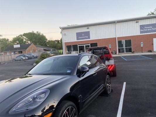 Dropping off Porsche.