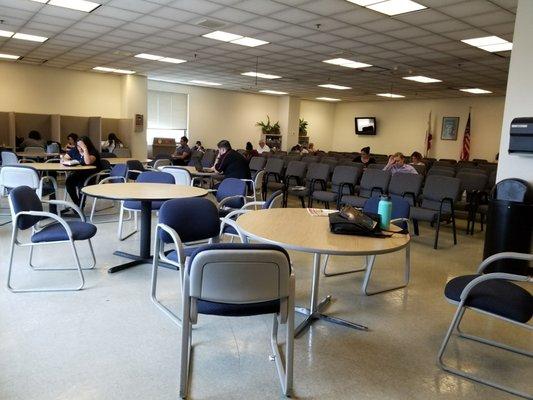 Inside the "Lounge".  Much nicer than the main jury pool waiting room. You can hear all announcements and respond to roll call.