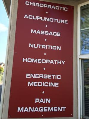 Healing services. Dr. Hsu is a great acupuncturist.