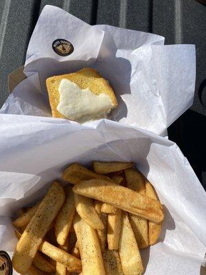 Signature Melter Skelter Grilled Cheese with a side of amazing fries!