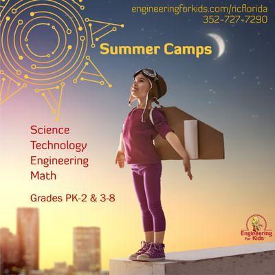 STEM Summer Camp 2018 - Click the link for details and registration: http://www.engineeringfor­kids.com/location/ncflorida/camps