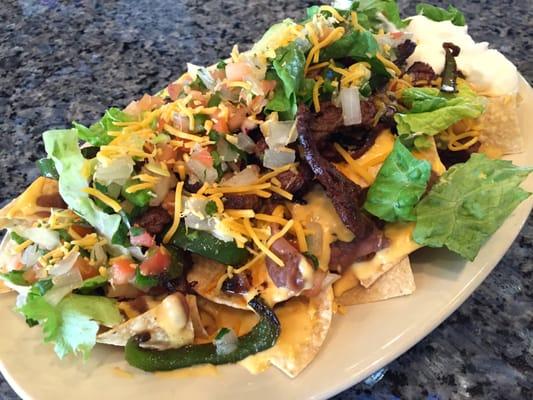 Fajita Beef Nachos, Our Pico is made FRESH Daily!