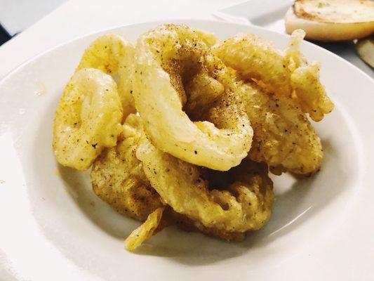 Lightly beer battered onion rings