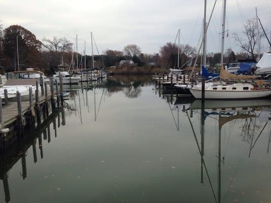 Looking out on Cadle creek leaving travel lift.