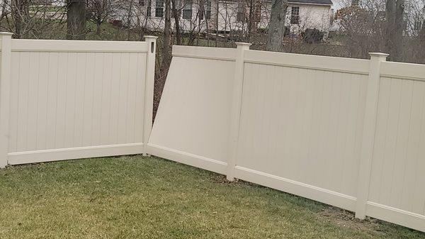 Fence falling apart a few days after install.