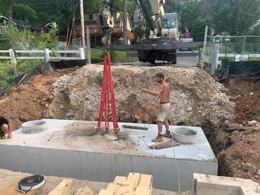 Lifting a 40,000 pound septic tank!