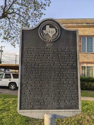 West Historical Marker