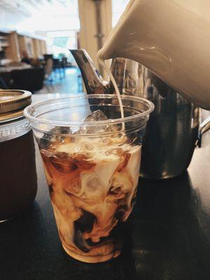 Cold Brewed Coffee w/ Art's Coffee Roaster's Papa New Guinea Breans & Heavy Cream