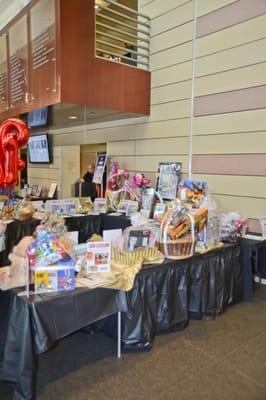 An amazing silent auction display at our Superstars of the Year event.