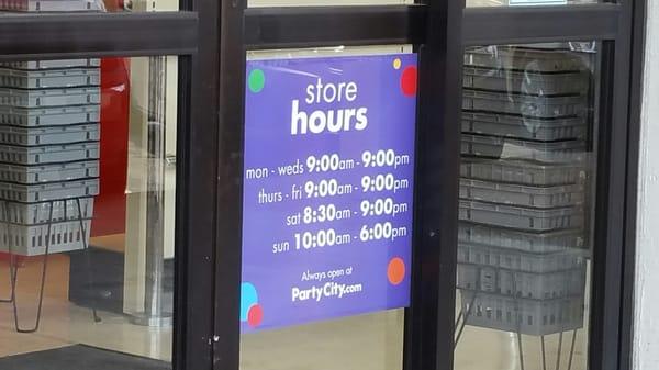 Store hours