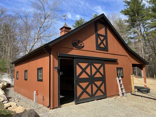 Black Seamless Gutter on a  Beautiful Little Barn