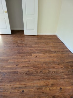 Pine vinyl blank floor.