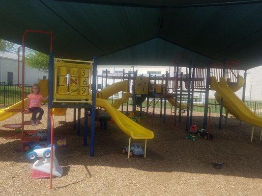 Children's gated and covered playground