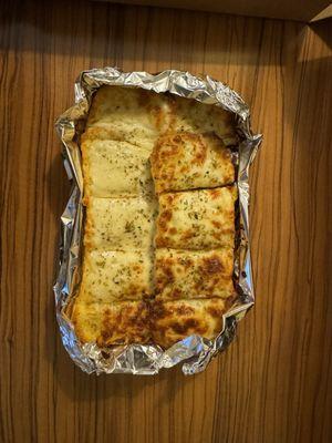 Cheesy garlic bread.